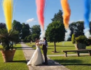 brindisi sposa con smoke bombs arcobaleno