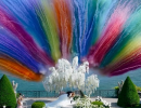 spectacular wedding with smoke bomb